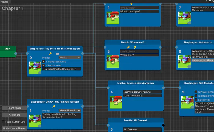 Using xNode for dialogue graphs