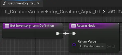 (2) Create a UObject-derived class that implements the InventoryItemInterface class, which has a method that returns the associated definition