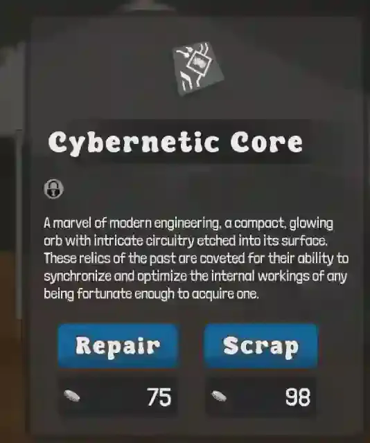 Each module implements 2 usages: repair and scrap.